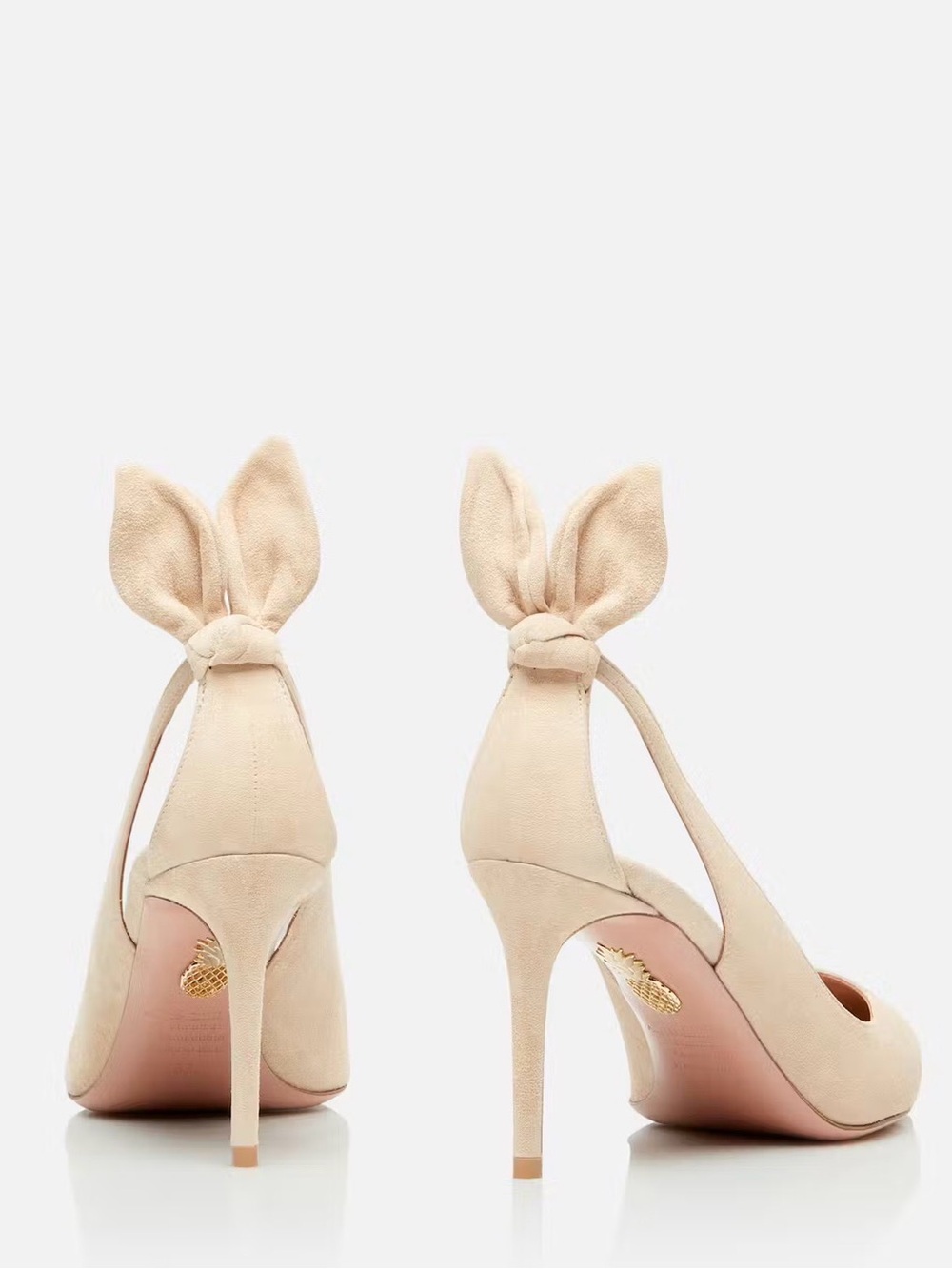 Aquazzura NWOB Women's Cream Nude Leather Slingback Pump Heel Size 41 or 10.5 - Picture 2 of 11